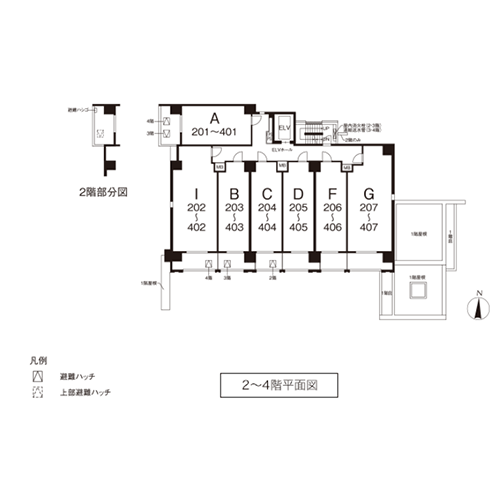 2～4階平面図