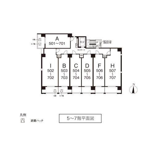 5～7階平面図