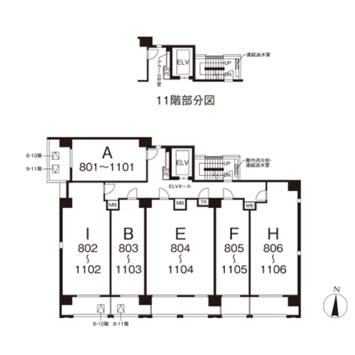 8～11階平面図