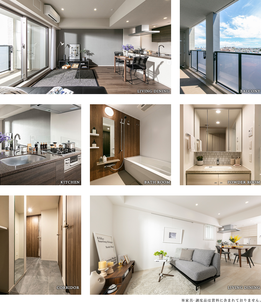 ザ・パークハビオ上北沢:リビング・ベッドルームの写真