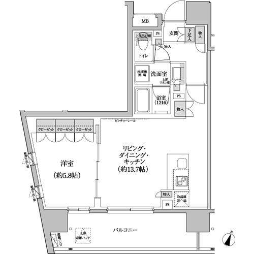 間取図（40Eタイプ）