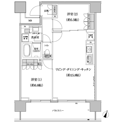 間取図（60Aaタイプ）