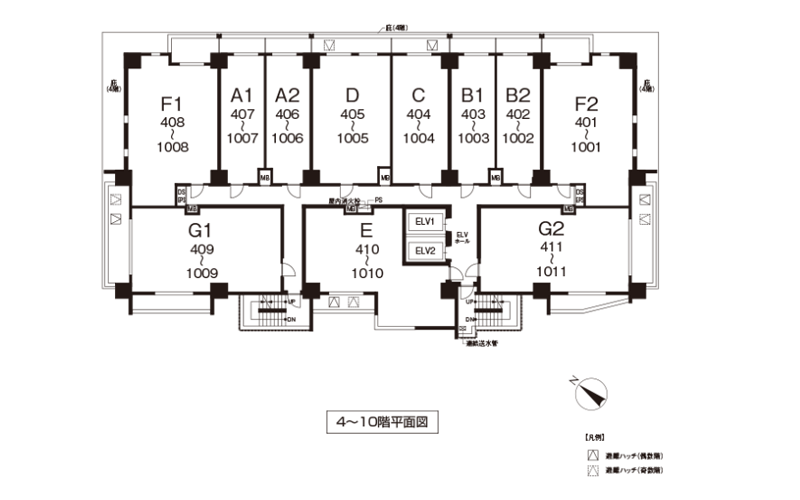 4～10階平面図