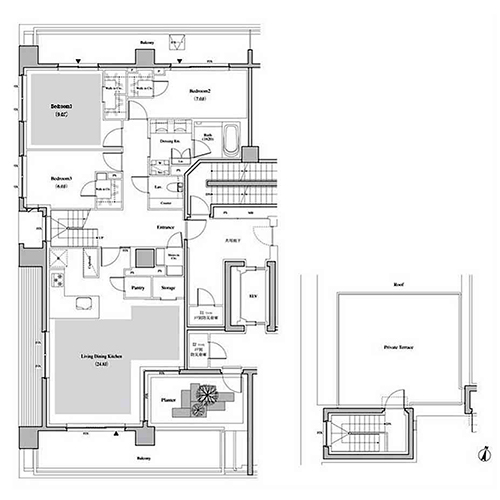 ザ・パークハビオ代々木(3LDK[I1-type]：121.87㎡)の間取り画像